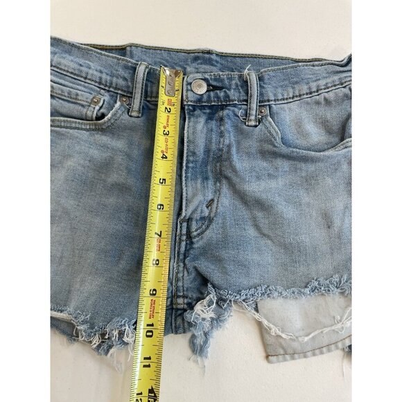 LEVI'S SHORTS 513 29 Cut off Jeans Raw Hem Blue‎ Denim Jean Levis Distressed - Picture 5 of 6